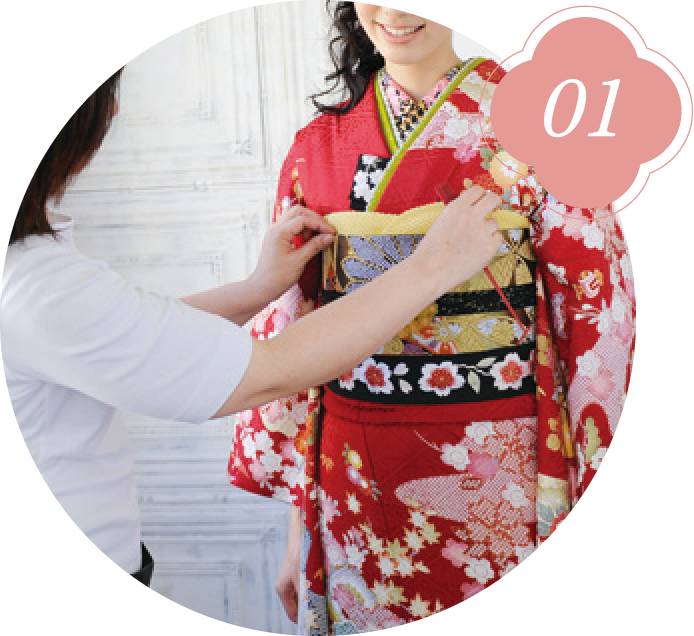 成人式当日の着付け無料